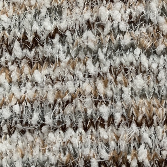 ALTAR’D State Eyelash Chenille Sherpa brown & cream hooded open Cardigan sweater - Picture 4 of 7